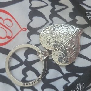 NEW BRIGHTON ornate heart key fob in silver With Brighton Bag